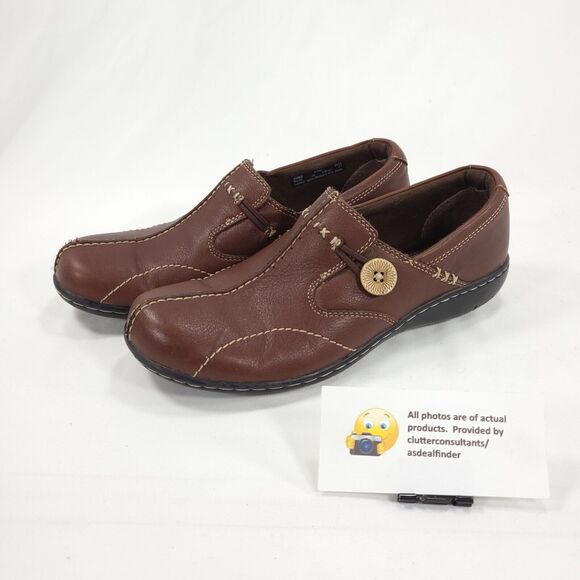 Clarks Bendables Casual Slip On Loafer Flat Womens Size 6.5 35063 Brown Black - Picture 1 of 9